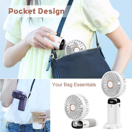 Mini Handheld Fan Battery Operated Small Personal Portable Fan Speed Adjustable Usb Rechargeable Fan Cute Design Powerful