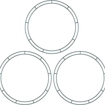 Sumind Christmas Flat Wire Rings Wire Wreath Frame Wire Wreath Making Rings for Year Valentines Decoration (3 Pieces, 14 Inches)