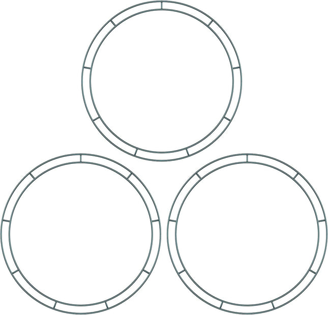 Sumind Christmas Flat Wire Rings Wire Wreath Frame Wire Wreath Making Rings for Year Valentines Decoration (3 Pieces, 14 Inches)