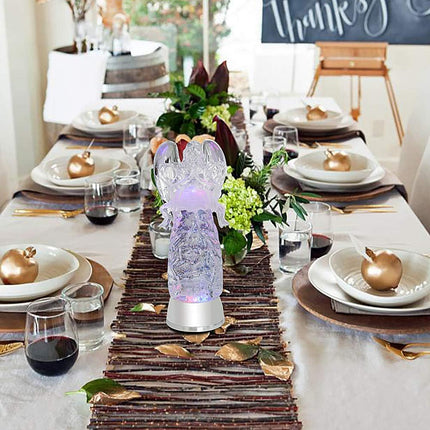 DRomance 11" Angel Snow Globe Lantern Battery Operated with 6 Hour Timer Color Changing LED Light Praying Angel Swirling Glitter Water Lamp Thanksgiving Christmas Holiday Decor