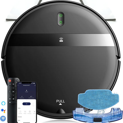 Robot Vacuum And Mop Combo Tangle Wifiappalexa, 2In1 Mopping Robot Vacuums Cleaner, Quiet, Selfcharging, Robotic Vacuum Perfect To Pet Hair Hard Floor & Daily Cleaning