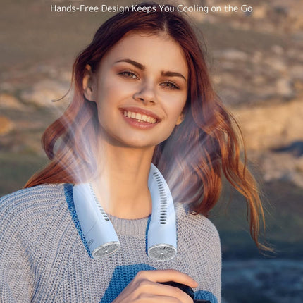 Cafele Personal Neck Fan Fit For Large Neck] Adjustable Bladeless Neck Fan, 17 Hours Max Operated Cooling Neck Fan, Usb Recharge