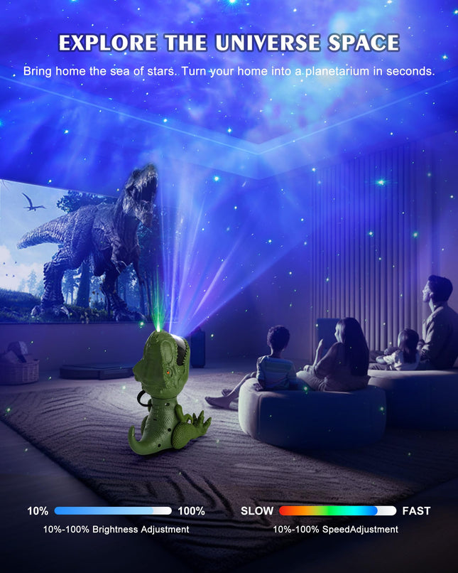 Dinosaur Star Projector Night Light: Galaxy Projector Light for Kids Bedroom Ceiling Decor Christmas （Green）