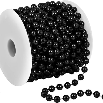 32.8 Feet Christmas Bead Garland Xmas Artificial Pearls Beads Garland Christmas Tree Garland Chain Decorations for Xmas Tree Holiday Wedding DIY Decoration Supplies (Black)