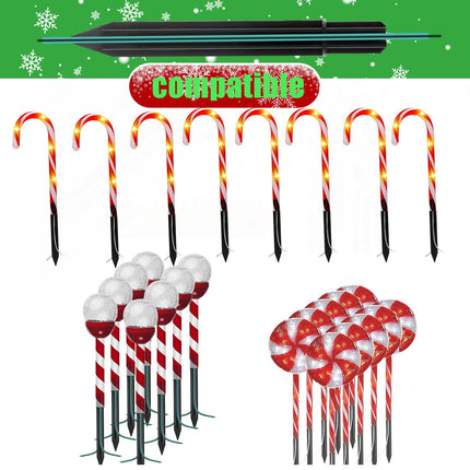 12PCS Replacement Stakes for Christmas Candy Cane Lights – Plastic Pathway Marker Spikes, 0.7 x 6.05 Inches, Suit for Securing Outdoor Candy Cane Pathway Lights and Maintaining Your Holiday Displays