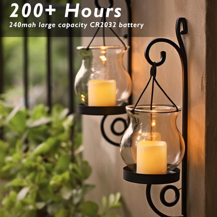 Homemory 24Pack Flickering Flameless Votive Candles, 200+Hour Long Lasting Electric Fake Candles, Battery Operated LED Tealight for Wedding, Christmas Decorations, Outdoor (Battery Included)