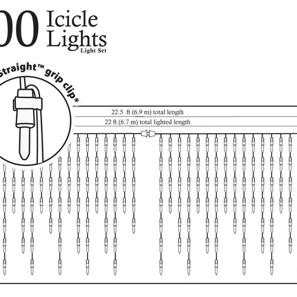 Brite Star 300-Count Stay-Straight Multicolor Window Icicle Lights Set - White Wire Mini Lights