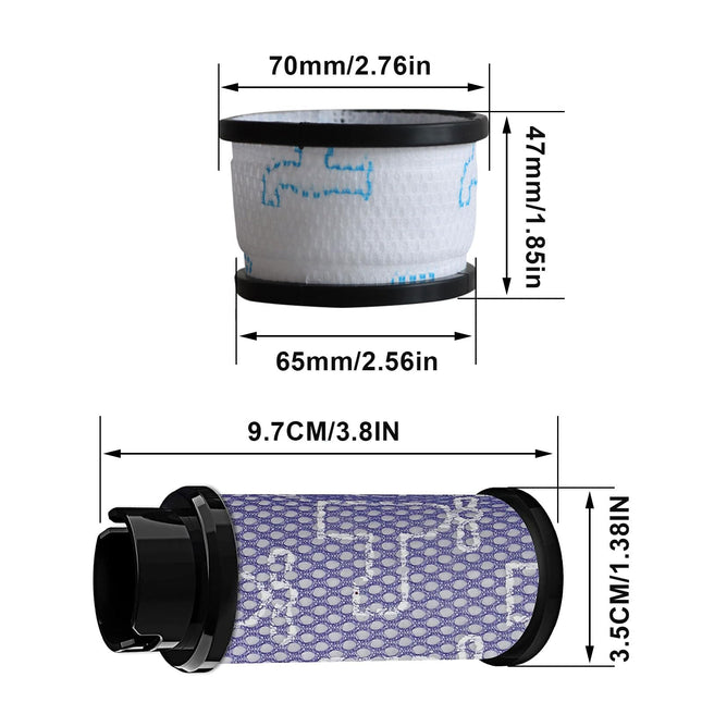 Hifrom Vacuum Cleaner Filter,Compatible With Inse S6 S6P S600 Cordless Vacuum Cleaner, Vacuum Filters Kit Washable Reusable