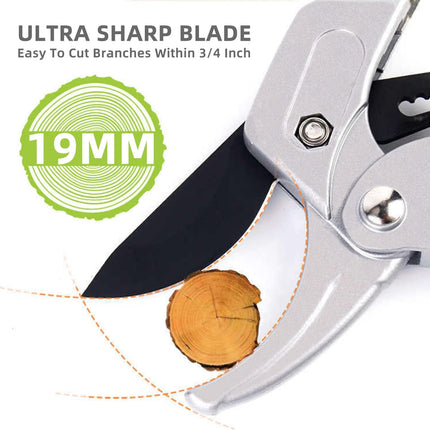 Pruning Shears for Garden - Professional Sharp Bypass Pruning Shears, Ultra Sharp Hand Pruners for Plants - Scissors Clippers, Ideal Plant Scissors, Tree Trimmer, Branch Cutter, Hedge Clippers