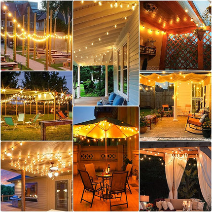 Outdoor String Lights 100ft, G40 Led Patio Lights with 52pcs Bulbs,Waterproof Shatterproof Dimmable Hanging Globe Outdoor Lights for Porch Cafe Bistro Backyard Gazebo Balcony Party, 2700K