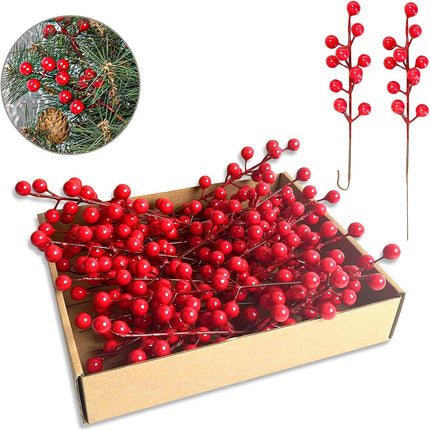 35 Pack Christmas Tree Decorations,9 inch Artificial Red Berry Stems,Red Berries Christmas Decor Christmas Tree Decorations Crafts Wedding Holiday Season Winter Décor Home Decor