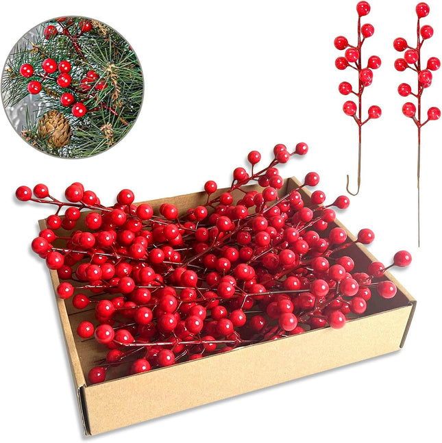 35 Pack Christmas Tree Decorations,9 inch Artificial Red Berry Stems,Red Berries Christmas Decor Christmas Tree Decorations Crafts Wedding Holiday Season Winter Décor Home Decor
