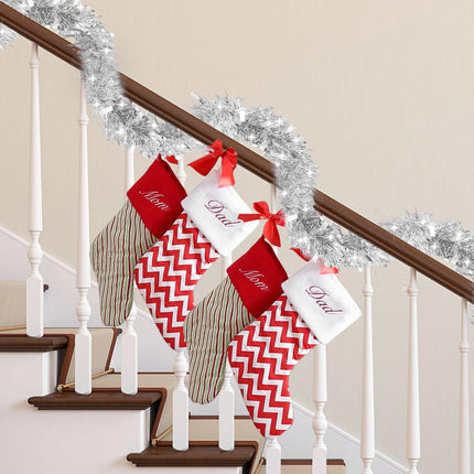 50 Ft Silver Tinsel Garlands Christmas Tree Decorations, Thick Thin Metallic Streamers Xmas Christmas Tinsel Garland Silver Garland,Garland for Indoor&Outdoor Decor (Silver)