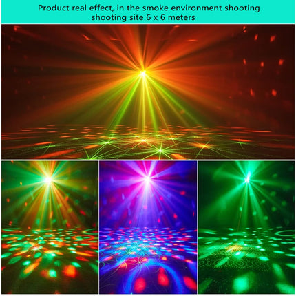 4 in 1 Disco Party Lights, 3 RGB Disco Lights+Red and Green Pattern Lamp Strobe Lights for Home Room Dance Parties Birthday Karaoke Halloween Christmas Wedding Show Club Decorations