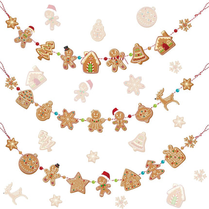 Blulu Christmas Garlands Christmas Banners Gingerbread Christmas Decorations Candy Garland Hanging Ornaments for Christmas Tree Home Kitchen Wall Decor(Gingerbread Man,9 ft)