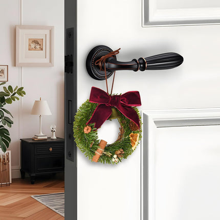 2 Pcs of Mini Christmas Wreath with Small Bell for Front Door, Windows, Home Decor, Farmhouse Christmas Decor, Car and Cabinet Decor, Miniature Crafts Dollhouse and Christmas Tree Decorations