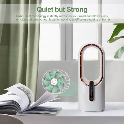 Conbola Desk Fan Portable, Battery Operated,Quiet Desktop Fan Bladeless With 3 Cooling Speeds, 11.8 Inch Touch Control Personal