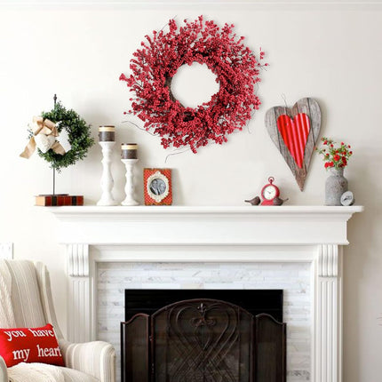 TEMPUS 20" Christmas Wreath, Red Berry Artificial Wreath, Handmade Front Door Wreath， for Christmas Decoration Home Indoor Outdoor Wall Window Farmhouse Holiday Winter …