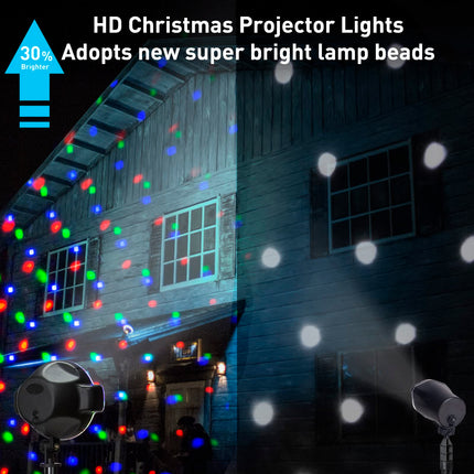 EAMBRITE Christmas Projector Lights with Remote Rotating Falling Snow Projector Show Moving Points Landscape Projection Lights for House Yard Garden Club Pub Outdoor Xmas Decorations