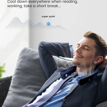 Ferrisa Portable Neck Fan Freedom Personal Neck CoolerPortable 3Speed Neck Fan, HandsFree Wearable Design, Lightweight, Cordless