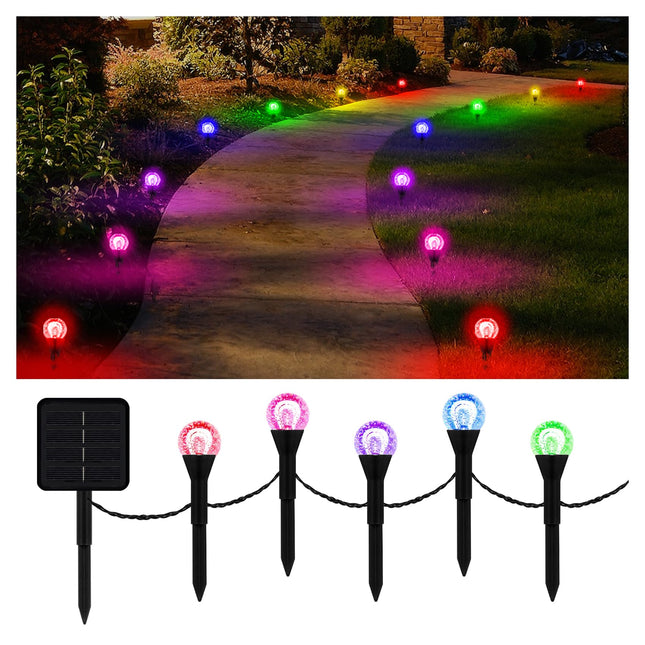 19FT Solar Powered Lights for Outside 20 LED Small Globe Bulbs Walkway Ground Lights 8 Modes IP44 Waterproof for Garden Decor Solar Lights Outdoor for Path Patio Landscape Lawn Yard Christmas Decor