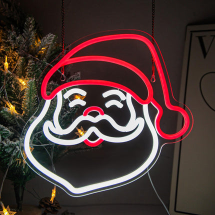 Santa Claus Neon Sign, Christmas Neon Sign for Wall Decor, Dimmable Christmas Led Light Up Sign for Bedroom Club Party Bar Indoor Pub Cafe Party Decoration