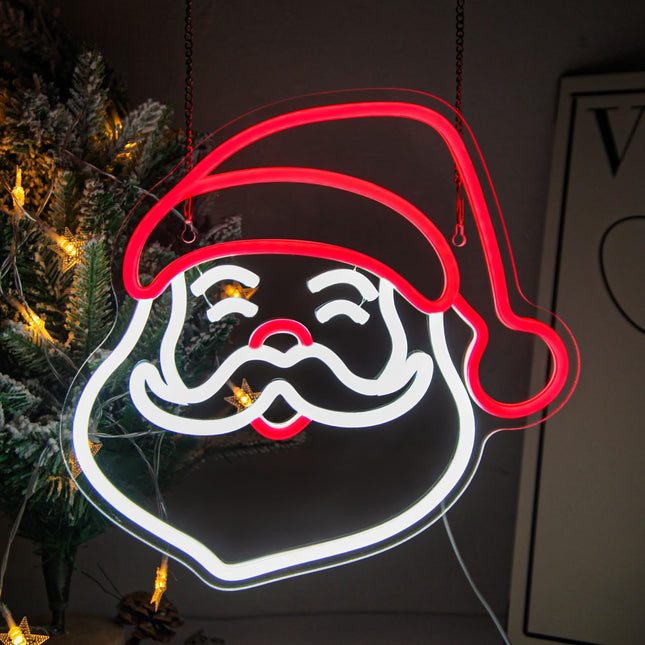 Santa Claus Neon Sign, Christmas Neon Sign for Wall Decor, Dimmable Christmas Led Light Up Sign for Bedroom Club Party Bar Indoor Pub Cafe Party Decoration