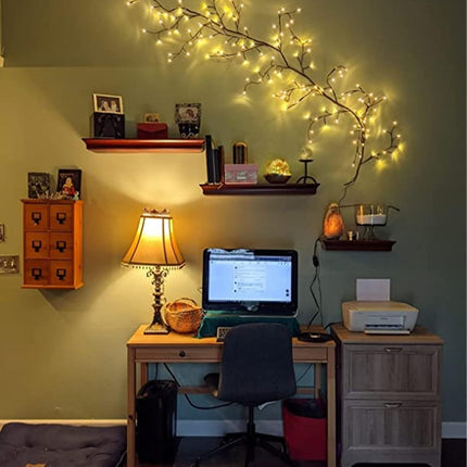 The Lighted Willow Vine Plants for Living Room Decor,LKGOOD Christmas Decorations, Light Trees with 144 LEDs Plug in for Decoration Inside(1PCS Black)