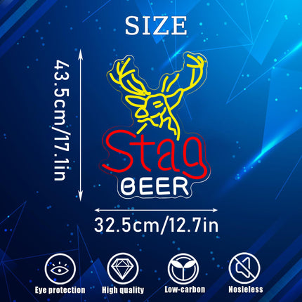 Symone Beer Neon Signs for Wall Decor,Dimmable Beer Deer Led Neon Light,USB Powered Business Signs for Man Cave Bar Pub Restaurant Party Christmas Birthday s（17.1 12.8in）