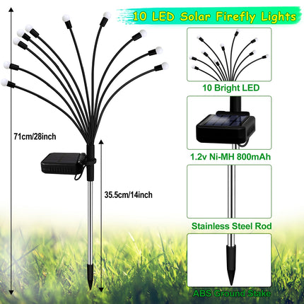 Kohlrabi Solar Garden Lights Outdoor, 4 Pack 40 LED Solar Purple Firefly Lights Waterproof, Sway by Wind, Solar Swaying Light for Yard Patio Backyard Garden Planter Flower Bed Pathway Decoration