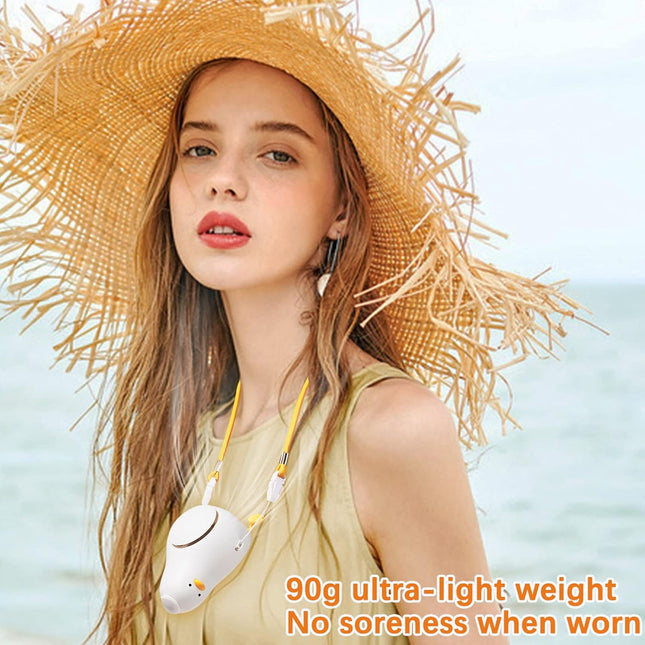 Duckling Neck Fan With 360° Airflow, Portable HandsFree Small Usb Fan Rechargeable Battery Powered Personal Mini Cooling Fan