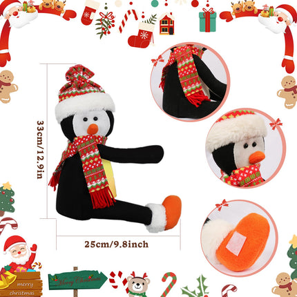 Snowman Tree Topper-Black Christmas Tree Toppers with Lights,Cute Christmas Tree Topper Lighted, Xmas Funny Snowman Tree Toppers Curtain Tie Wine Bottle Decorations for Holiday Home Indoor Party