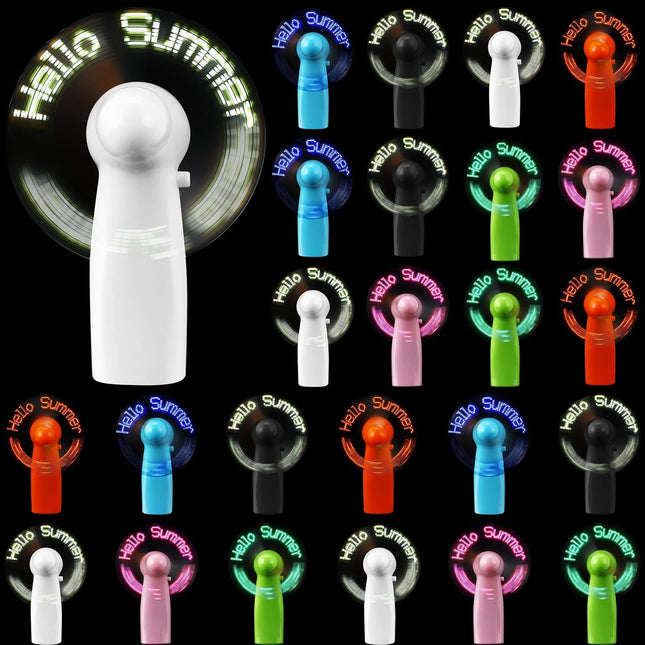 24 Pcs Portable Handheld Fan Mini Battery Powerful Fan Hello Summer Led Fan Small Personal Fan Party Favor Summer For Travel