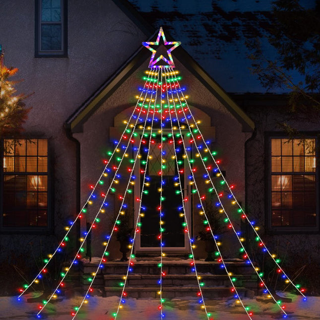 Christmas String Lights Outdoor Decoration 317 LED Star Fairy String Lights 8 Modes & Waterproof for Party Wedding Patio Yard Year Holiday Indoor Outdoor - Multicolor