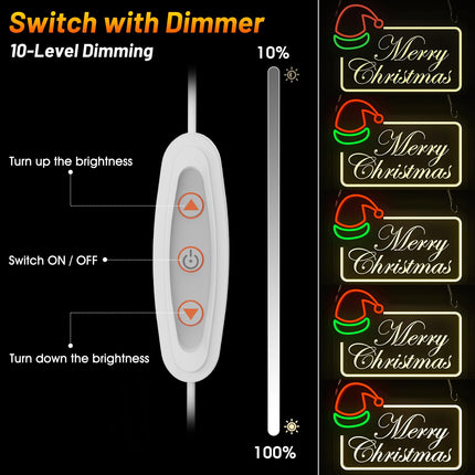 Merry Christmas Neon Sign: Dimmable LED Neon Lights for Wall Decor - Ideal Ambient Lighting Holiday Decorations for Home Kids Room