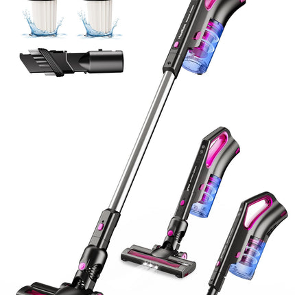 Cordless Vacuum Cleaner With 2200Mah Detachable Battery, Telescopic Wand, 7 In 1 Lightweight Stick Vacuum, Rechargeable Electric Broom, Vshaped Antitangle Roller Brush For Home Pet Hair Hard Floor