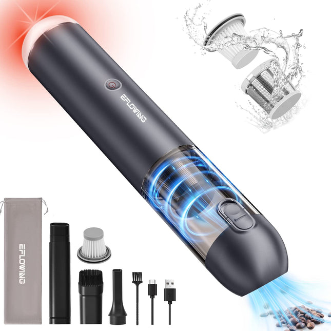 Car Vacuum Cleaner High Power 16Kpa Strong Suction, Handheld Vacuum Cordless With Led, Portable Mini Vacuum With Brushless Motor, Wireless Handheld Car Vacuum Cleaner For Pet & Home Cleaning