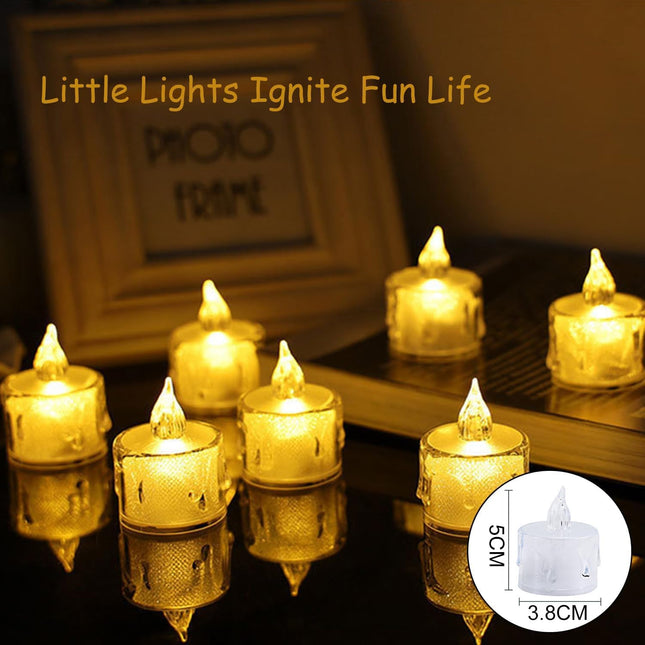 96 Pack Flameless Tea Lights Candles Battery Operated, Crystal Led Tealight Candles,Votive Candles Electric Fake Candles for Valentines Christmas