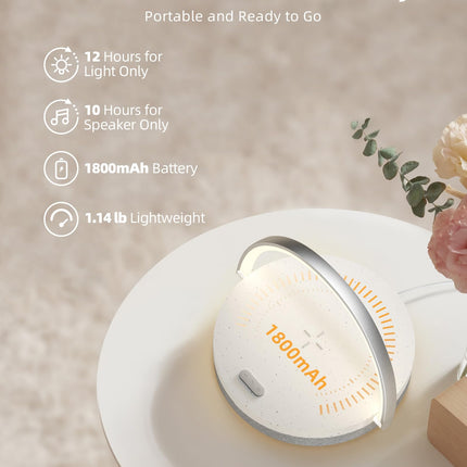 EZVALO for Her, Music Table Lamp with Wireless Charger, 4 in 1 Touch Bedside Lamp, Portable Bluetooth Speaker, Phone Holder, Dimmable LED Night Light Birthday s for Women, Men, Dad, Mom