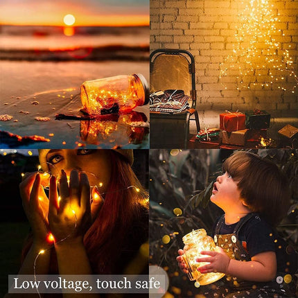 Sanniu Led String Lights, Mini Battery Powered Copper Wire Starry Fairy Lights, Battery Operated Lights for Bedroom, Christmas, Parties, Wedding, Centerpiece, Decoration (5m/16ft Warm White),1 Pack