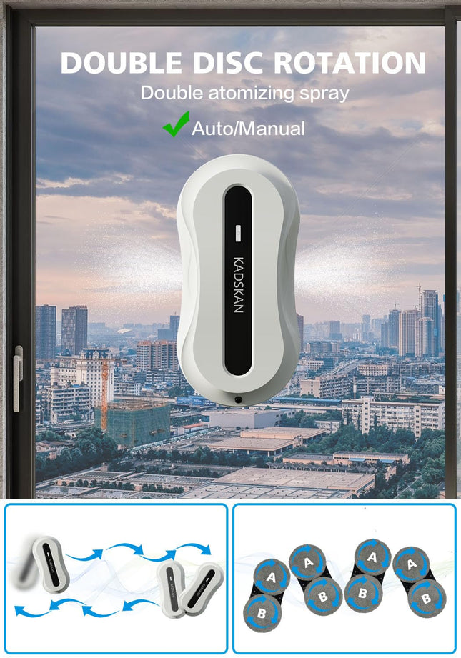 Window Cleaning Robot, Automatic Window Cleaner Robot, Electric Washing Tool, Insideoutside, Smart Cleaning Machine With Dual Water Spray Technology, Edge Detection, Hcr31