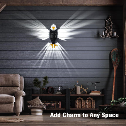 Bald Eagle Wall Light, American Eagle Night Light with Remote Control, Magnetic Wall Mounted Eagle Lamp for Bedroom, Living Room, Hallway, Battery Operated and Removable Charging Eagle Light