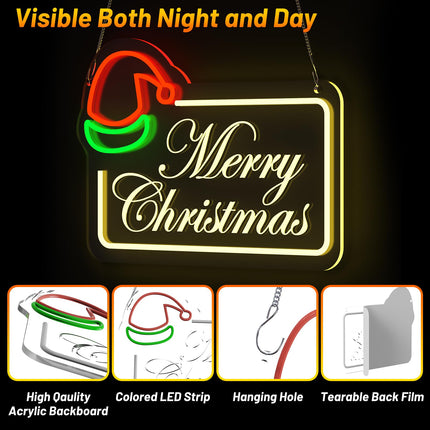 Merry Christmas Neon Sign: Dimmable LED Neon Lights for Wall Decor - Ideal Ambient Lighting Holiday Decorations for Home Kids Room