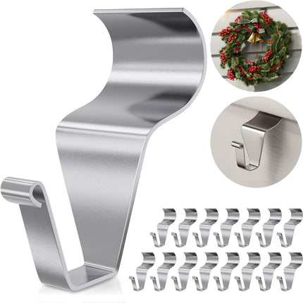Heavy Duty Stainless Steel Vinyl Siding Hooks, No Hole Vinyl Siding Hooks Siding Clips for Hanging on Patio, Wreath Door Hanger, Sturty No Drill Vinyl Siding Hooks for Outdoor Wall Decor (15 Pack)