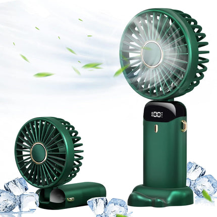 Mini Handheld Fan，Foldable Personal Portable Fan With 5 Speeds，4000Mah Battery Operated Usb Rechargeable Fan, Small Desk Fan Work