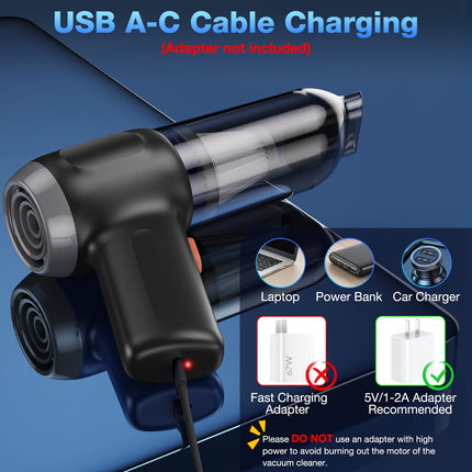 Mini Vacuum Cleaner For Car, 3 In1 Wireless Handheld Car Vacuum Rechargeable 8000Pa High Power, Keyboard Vacuum & Air Blower & Hand Pump For Home & Office, Inflate Swimring