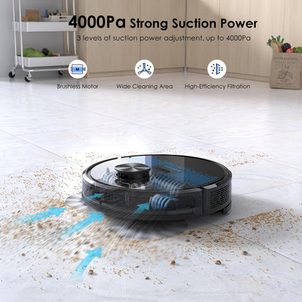 Lubluelu Robot Vacuum Self Emptying,Hands Up To 60 Days,4000Pa Robot Vacuum And Mop Combo,Lidar Navigation,Wifiappalexa,Selfcharging,3 In 1 Robotic Vacuum For Pet Hair Hard,Floor,Carpet