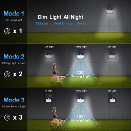 Solar Lights Outdoor 4 Pack / 3 Working Mode], Solar Security Lights Solar Wall Lights Wireless Ip 65 Waterproof Outdoor Lights
