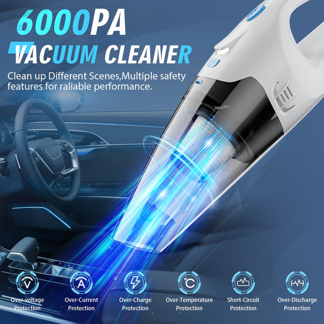Handheld Vacuum Cordless,Car Vacuum Portable Cordless,Hand Vacuum Cordless Rechargeable With Led Light20 Mins Runtime,Dust Busters Hand Vacuum For Home And Office Cleaning