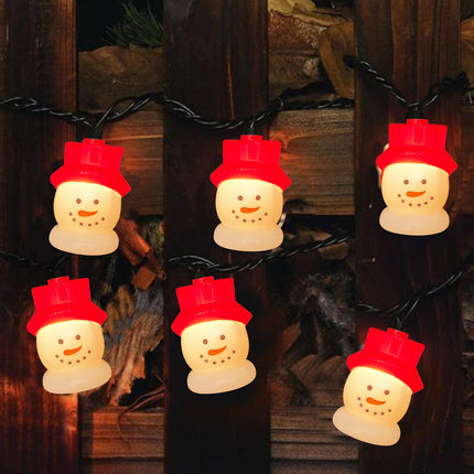 10 Lights Christmas Snowmen Head String Lights, 8.5FT Christmas String Lights with 10 Snowman Lights, Indoor Outdoor Xmas Tree Home Holiday Decorations